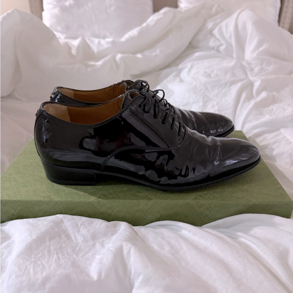 GUCCI MEN'S LACE-UP SHOE WITH DOUBLE G